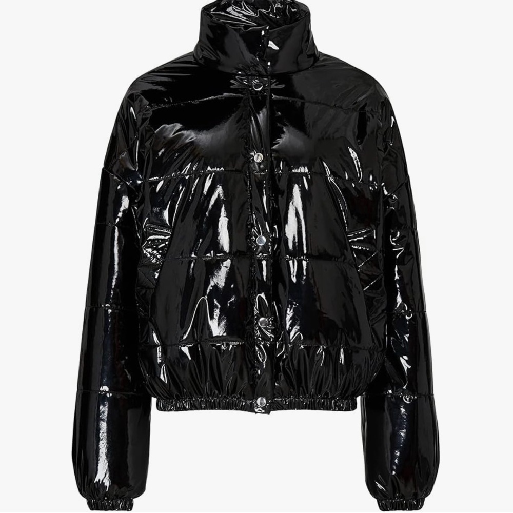 Shiny black puffer jacket - Picture 2 of 5